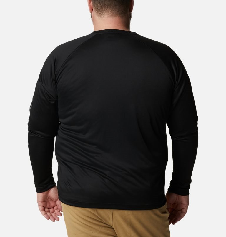 Men's Columbia Fork Stream Long Sleeve Sweatshirts Black | Plus Size CA-NC168